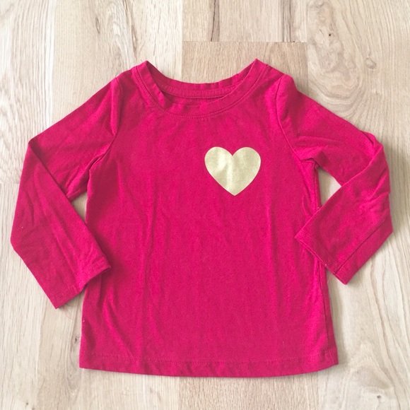 Cat & Jack Other - Red Cat&Jack Valentine Shirt w/ Gold Heart❤️